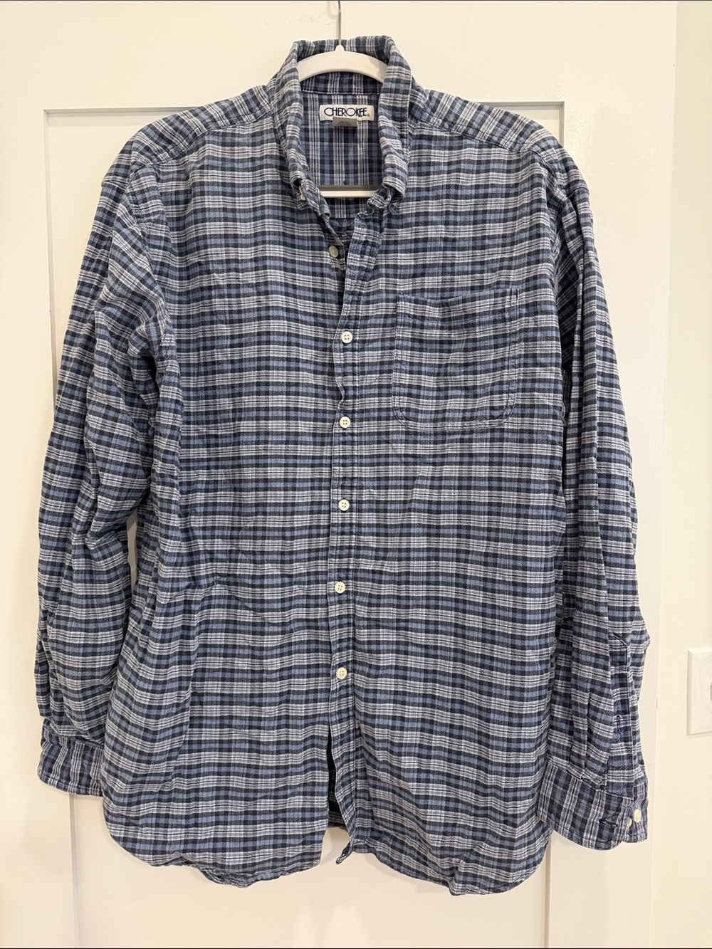 Vintage Chrokee 100% Cotton Plaid Button-Up Shirt XLT